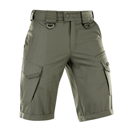 M-Tac Shorts Aggressor Gen.II Flex i olivengrøn, lette og funktionelle til træning og fritid. Rip-stop materiale med Teflon-belægning.