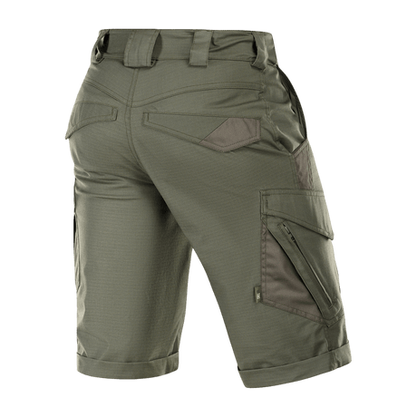 M-Tac Shorts Aggressor Gen.II Flex i rip-stop materiale, vand- og smudsafvisende, set bagfra med moderne taktisk design.