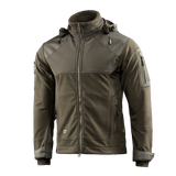 M-Tac Norman Windblock Fleecejakke i olivenfarve, designet til komfort og varme med WindBlock-materiale og Softshell-indlæg.