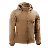 M-Tac Norman Windblock Fleecejakke i brunt, designet til komfort og varme med WindBlock-materiale og Softshell-indlæg. Ideel til koldt vejr.