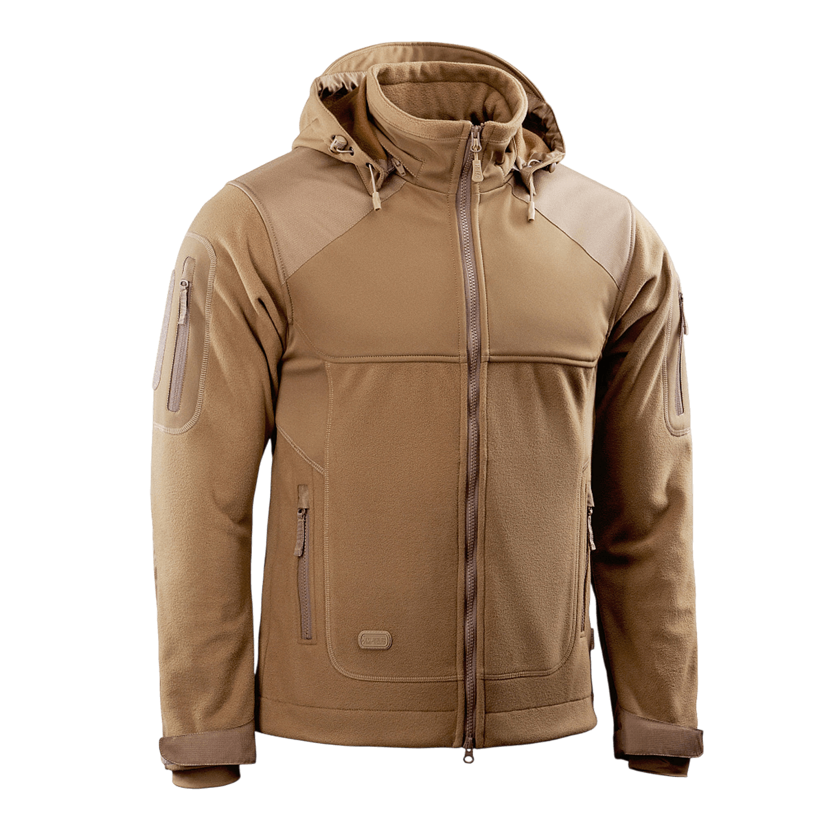 M-Tac Norman Windblock Fleecejakke i brunt, designet til komfort og varme med WindBlock-materiale og Softshell-indlæg. Ideel til koldt vejr.