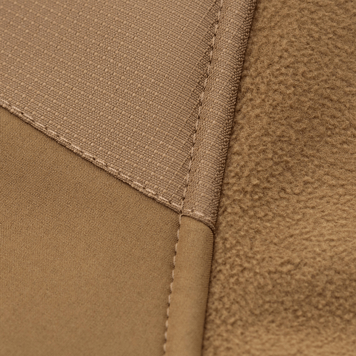 Nærbillede af M-Tac Norman Windblock Fleecejakke materiale, der viser detaljeret WindBlock og Softshell-stofstruktur.