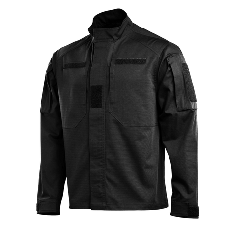 M-Tac Jakke Patrol Flex med velcro-paneler, lynlåslommer og forstærket skulderdesign, perfekt til taktisk brug