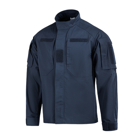 M-Tac Jakke Patrol Flex i sort med ståkrave og taktiske lommer, ideel til praktisk brug med Velcro og YKK fittings.