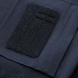 Detaljeret visning af M-Tac Jakke Patrol Flex med velcro-område til patches og navneskilte. Ideel til taktisk brug og forstærket holdbarhed.