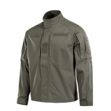M-Tac Jakke Patrol Flex i olivengrøn med velcrolommer og YKK fittings til taktisk brug.