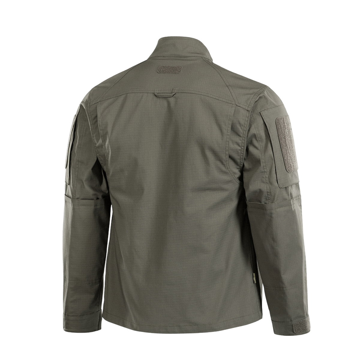 M-Tac Jakke Patrol Flex med praktiske velcro- og YKK-fittings, designet til taktisk brug. Bagfra, grå farve, ståkrave.