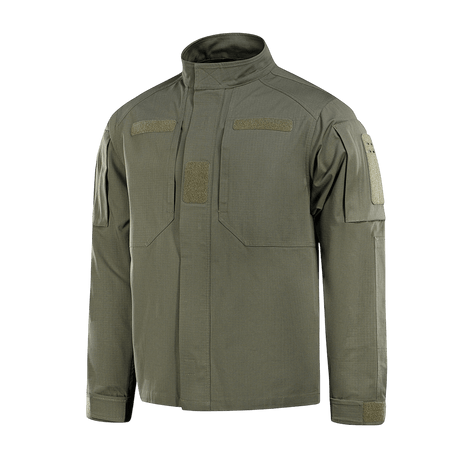 M-Tac Jakke Patrol Flex med velcro- og YKK-fittings, velegnet til taktisk brug, ståkrave, ventilationsøjer og ærmelommer med lynlås.