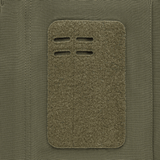 Velcro-panel på M-Tac Jakke Patrol Flex for navneskilt eller patches, tæt på billede. Materiale: Velcro og YKK fittings.