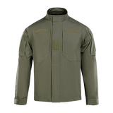 M-Tac Jakke Patrol Flex i taktisk design med lommer og velcro, ideel til praktisk brug, ståkrave, YKK lynlås, olivengrøn farve.