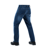 M-Tac Tactical Gen.I Regular Fit jeans i blå denim vises bagfra med detaljeret syning til udendørs aktiviteter og daglig brug.