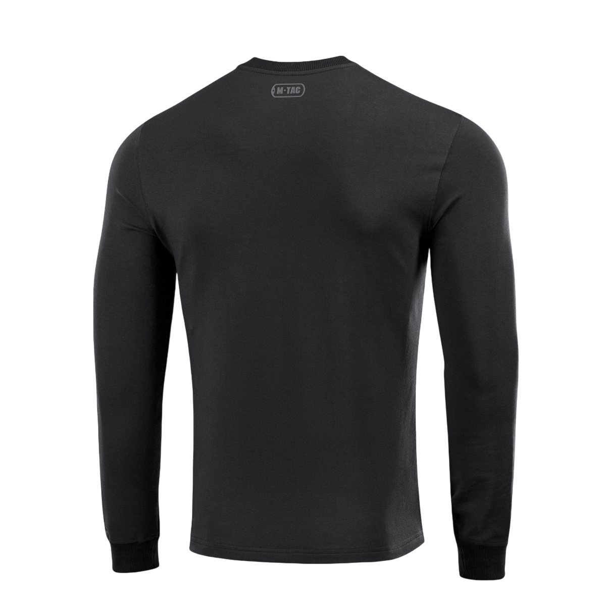 M-Tac Pullover 4 Seasons i sort, bagside, lavet af bomuld og elastan, perfekt til helårsbrug. Minimalistisk og alsidigt design.