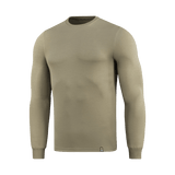 M-Tac Pullover 4 Seasons med rund hals i beige, minimalistisk design til taktisk og hverdagsbrug, lavet af bomuld og elastan.