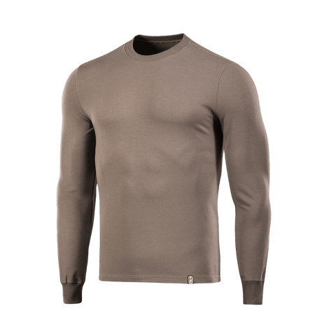M-Tac Pullover 4 Seasons i rund hals design til hverdags- og taktisk brug, lavet af 95% bomuld og 5% elastan, vejer 280 g/m².