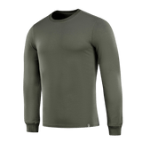 M-Tac Pullover 4 Seasons i olivengrøn med rund hals, perfekt til brug året rundt. Minimalistisk design i 95% bomuld og 5% elastan.