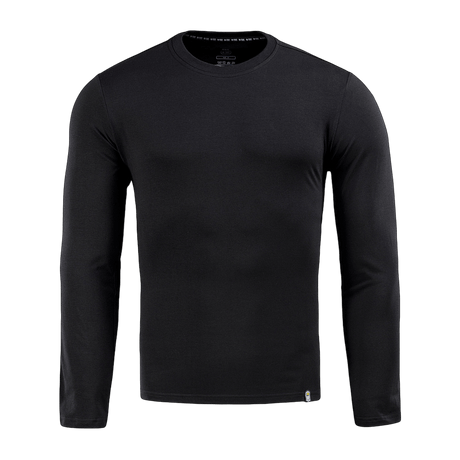 M-Tac Long-sleeve T-shirt 93/7 i sort til hverdagsbrug, uniformer, sport, jagt og friluftsliv, lavet af 93% bomuld og 7% elastan, holdbar og komfortabel.