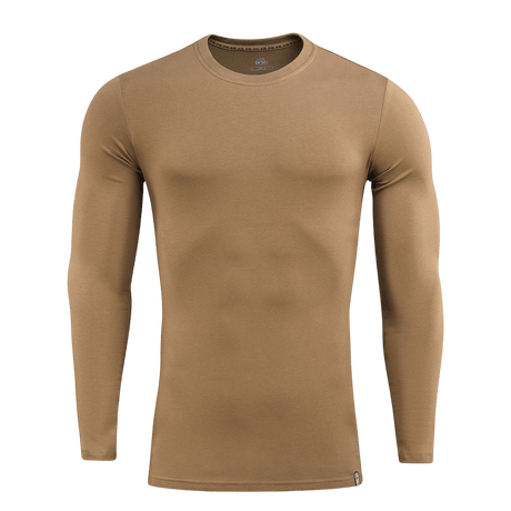 M-Tac Long-sleeve T-shirt 93/7 i brun farve med holdbart, elastisk design lavet af 93% bomuld og 7% elastan, velegnet til hverdagsbrug og sport.