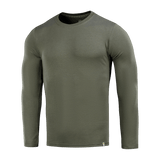 M-Tac Long-sleeve T-shirt 93/7 i olivenfarve, lavet af 93% bomuld og 7% elastan, ideel til hverdag og udendørs aktiviteter.