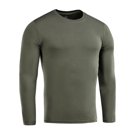 M-Tac Long-sleeve T-shirt 93/7 i olivengrøn, lavet af 93% bomuld og 7% elastan, velegnet til hverdag, uniformer, sport og friluftsliv