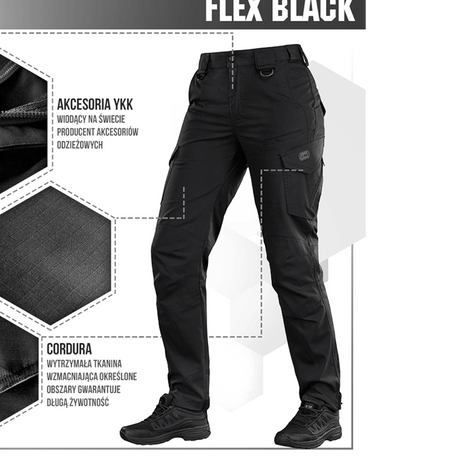 M-Tac Bukser Aggressor Dame Flex i sort, lavet af holdbart, let materiale med Teflon-impregnering, ideelle til træning og arbejde.