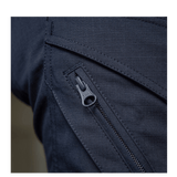 Nærbillede af lynlås på M-Tac Bukser Aggressor Dame Flex, fremhæver Teflon-impregneret design og holdbart materiale.