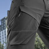 M-Tac Shorts Rubicon Flex i Dark Olive med cargo-lommer, lavet af 85% nylon og 15% spandex for maksimal bevægelsesfrihed.