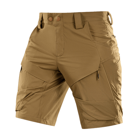 M-Tac Shorts Rubicon Flex i mørke oliven til sommerbrug, komfort, funktionalitet, cargo-lommer og vandafvisende materiale.