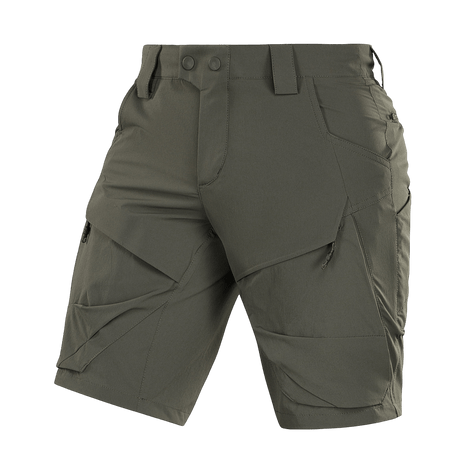 M-Tac Shorts Rubicon Flex i mørk oliven med cargo lommer og YKK lynlåse, ideelle til sommer og bevægelsesfrihed