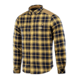 M-Tac Redneck Skjorte i Navy Blue/Yellow, taktisk plaid-skjorte med velcro-justerbare ærmer og forstærkede skuldre, vind- og vandafvisende.