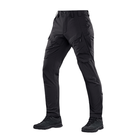M-Tac Bukser Rubicon Flex i sort, behagelige bukser med 4-Way Stretch stof, ideelle til træning, skydning og rejser.