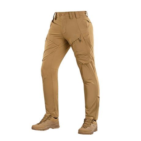 M-Tac Bukser Rubicon Flex i beige farve, designet til træning og fritid med innovativ cargo-lomme og 4-Way Stretch materiale.