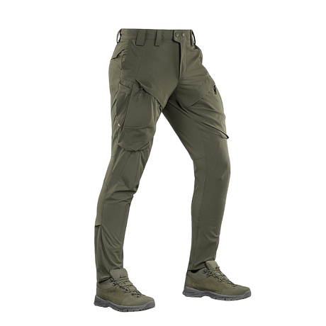 M-Tac Bukser Rubicon Flex i olivenfarve, komfortable og fleksible til træning og fritid, med innovativ cargo-lomme design