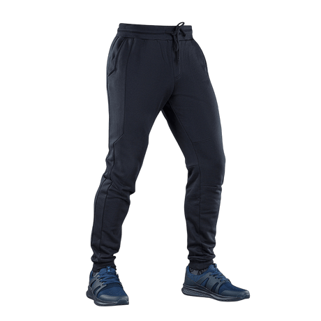 M-Tac Bukser Stealth Cotton, sorte sportsbukser i 100% bomuld med elastik i taljen og sidelommer, ideelle til fitness og hverdag.