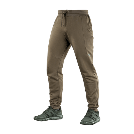 M-Tac Bukser Stealth Cotton i brun, sportsbukser i bomuld med elastik i taljen og sidelommer, ideelle til løb og træning.