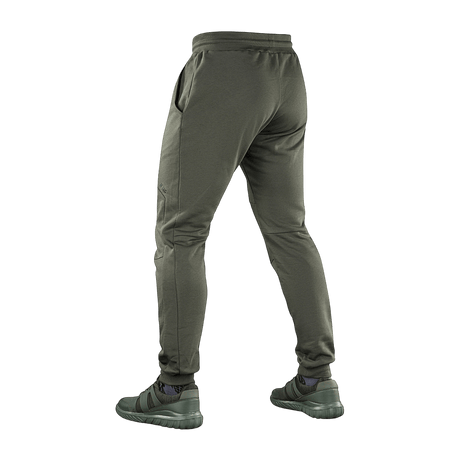 M-Tac Bukser Stealth Cotton i 100% bomuld med elastik i taljen og to sidelommer, designet til løb og fitness, vist fra bagfra.