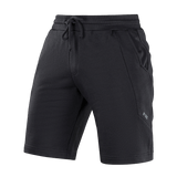 M-Tac Shorts Casual Fit Cotton med elastik i taljen, sorte farve, 100% bomuld, diskret logo, ideelle til sommer og aktiv brug.
