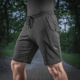 M-Tac Shorts Casual Fit Cotton, sorte bomulds shorts med komfortabel pasform og elastisk talje, perfekte til aktiv brug og sommerstil.