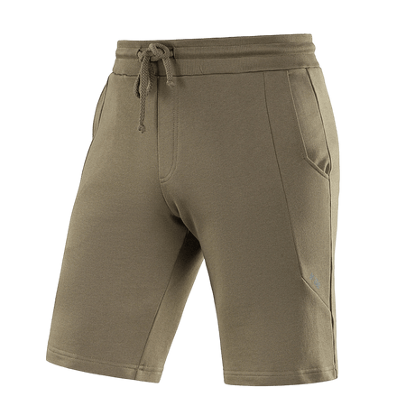 M-Tac Shorts Casual Fit Cotton i olivenfarve med sidelommer og elastik i taljen, perfekt til sommeraktiviteter.