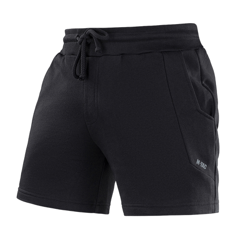M-Tac Shorts Sport Fit Cotton i sort med åndbart 100% bomuld og elastisk talje, to sidelommer, ideel til træning eller hverdag.