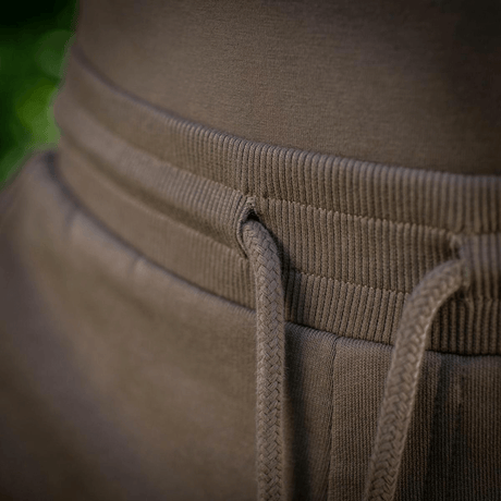 Nærbillede af elastisk talje på M-Tac Shorts Sport Fit Cotton, perfekt til sport og hverdagsbrug, fremstillet i åndbart bomuld.