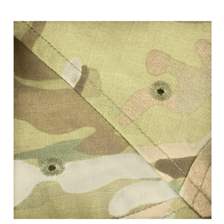 Detalje af M-Tac Feltjakke NYCO Extreme i Multicam mønster med holdbart NYCO Extreme-stof, designet af M-Tac-specialister.