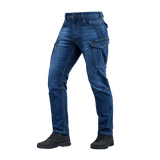 M-Tac Jeans Aggressor med taktiske lommer og klassisk denimstil, lavet af slidstærkt denimstof med høj komfort og bevægelsesfrihed.