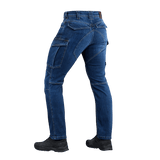 M-Tac Jeans Aggressor i slidstærkt denim med rummelige lommer og taktisk funktionalitet for optimal komfort og bevægelsesfrihed.