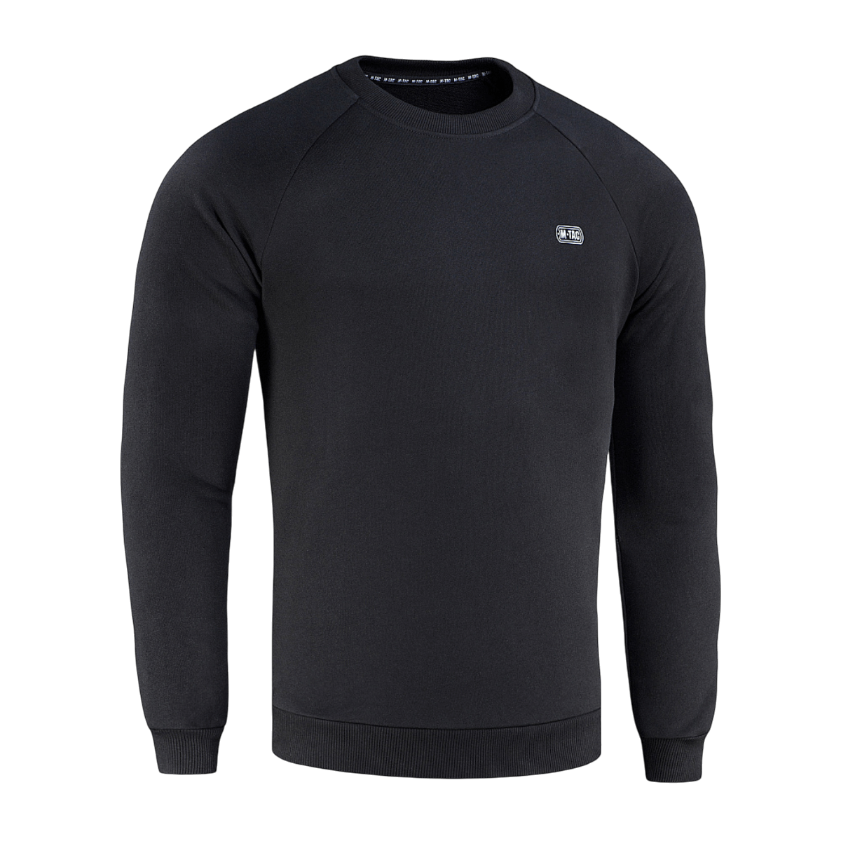 Sort M-Tac Cotton Sweatshirt i 100% bomuld med ribkanter, ideel til sport og daglig brug, der tilbyder maksimal komfort og bevægelsesfrihed.