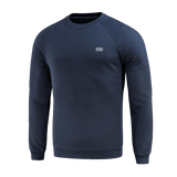 M-Tac Cotton Sweatshirt i marineblå, lavet af 100% bomuld med løs pasform og ribkanter til løb og fitness