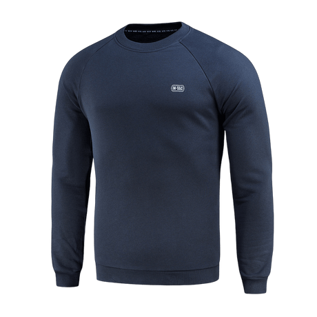 M-Tac Cotton Sweatshirt i marineblå, lavet af 100% bomuld med løs pasform og ribkanter til løb og fitness