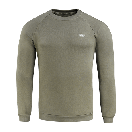 M-Tac Cotton Sweatshirt i olivengrøn perfekt til løb, fitness og daglig brug, lavet af 100% bomuld for maksimal komfort.