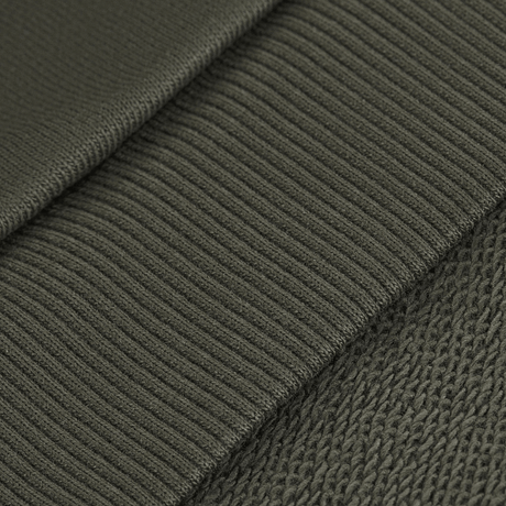 Detalje af M-Tac Cotton Sweatshirt i 100% bomuld med ribkanter, ideel til løb og fitness.