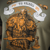 M-Tac T-shirt Viking med vikingemotiv og teksten "Til Valhall", fremstillet af bomuld, designet til at inspirere mod og kampgejst