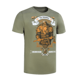M-Tac T-shirt Viking med vikingemotiv og teksten 'Til Valhall'. Grøn T-shirt til at udtrykke kampgejst og værdier.